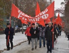 В Новосибирске отметили годовщину Октябрьской революции шествием и митингом